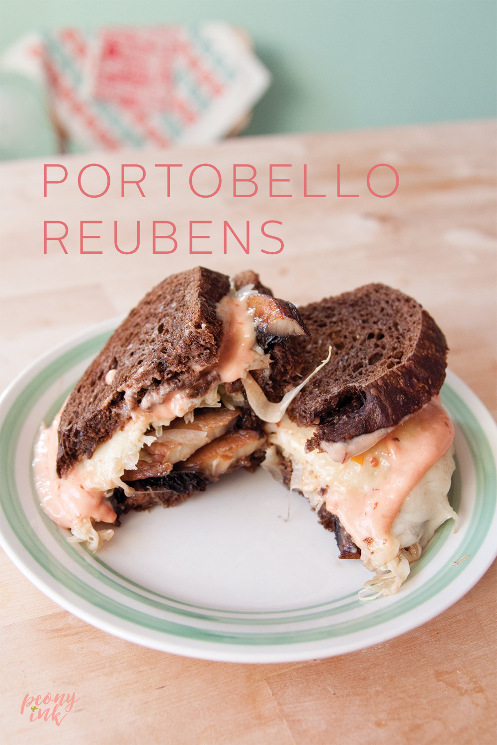 Portobello Reuben Sandwiches by Peony + Ink