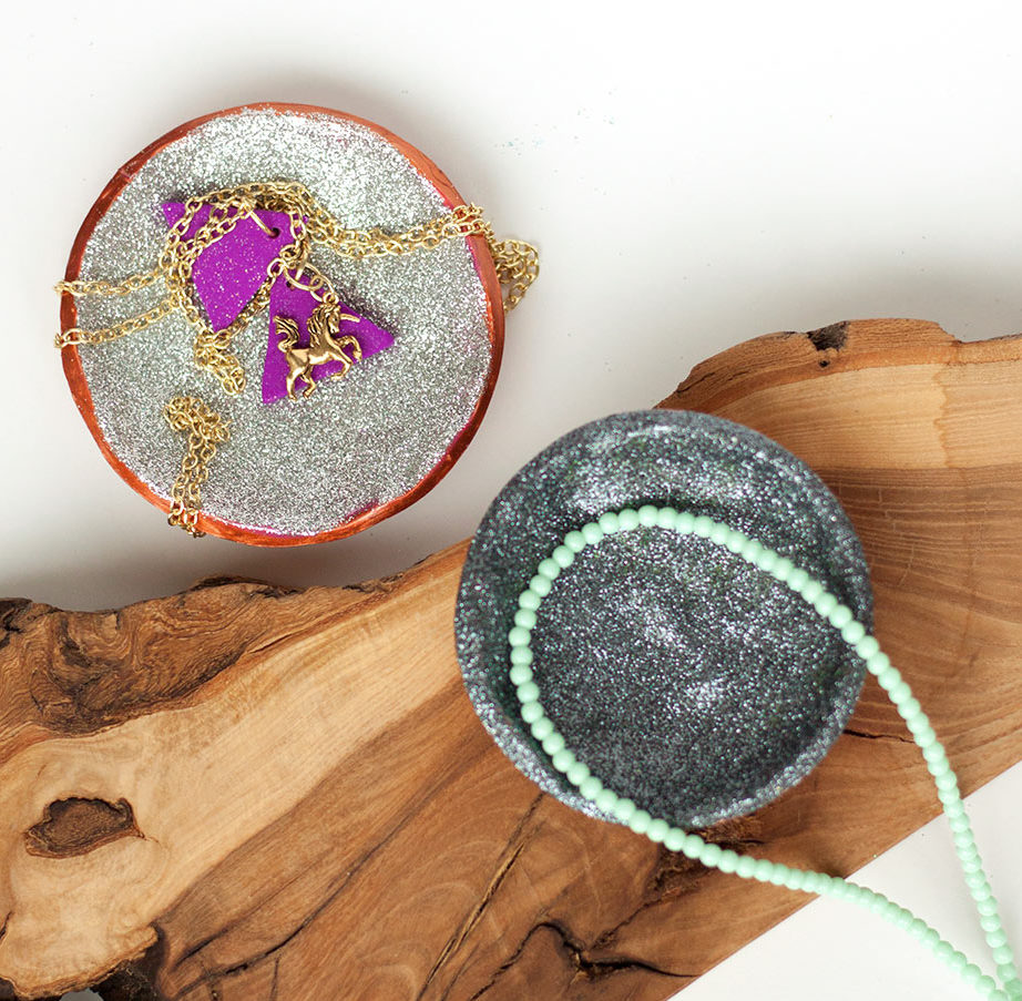 DIY: How to Make Glitter Ring Bowls
