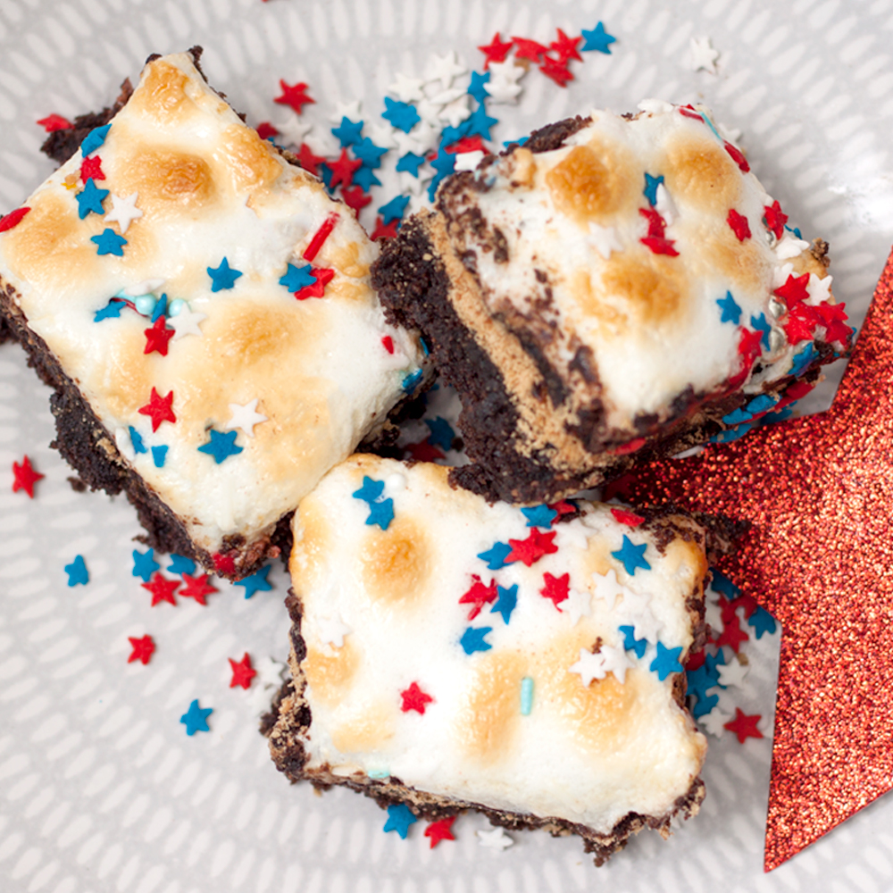 4th of July S’mores Brownie Bars